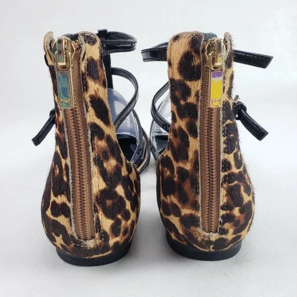 Marc Fisher Scoutly Cage Calf Hair Flats Womens 7.5 Leopard Print Pointed Toe - Picture 9 of 12